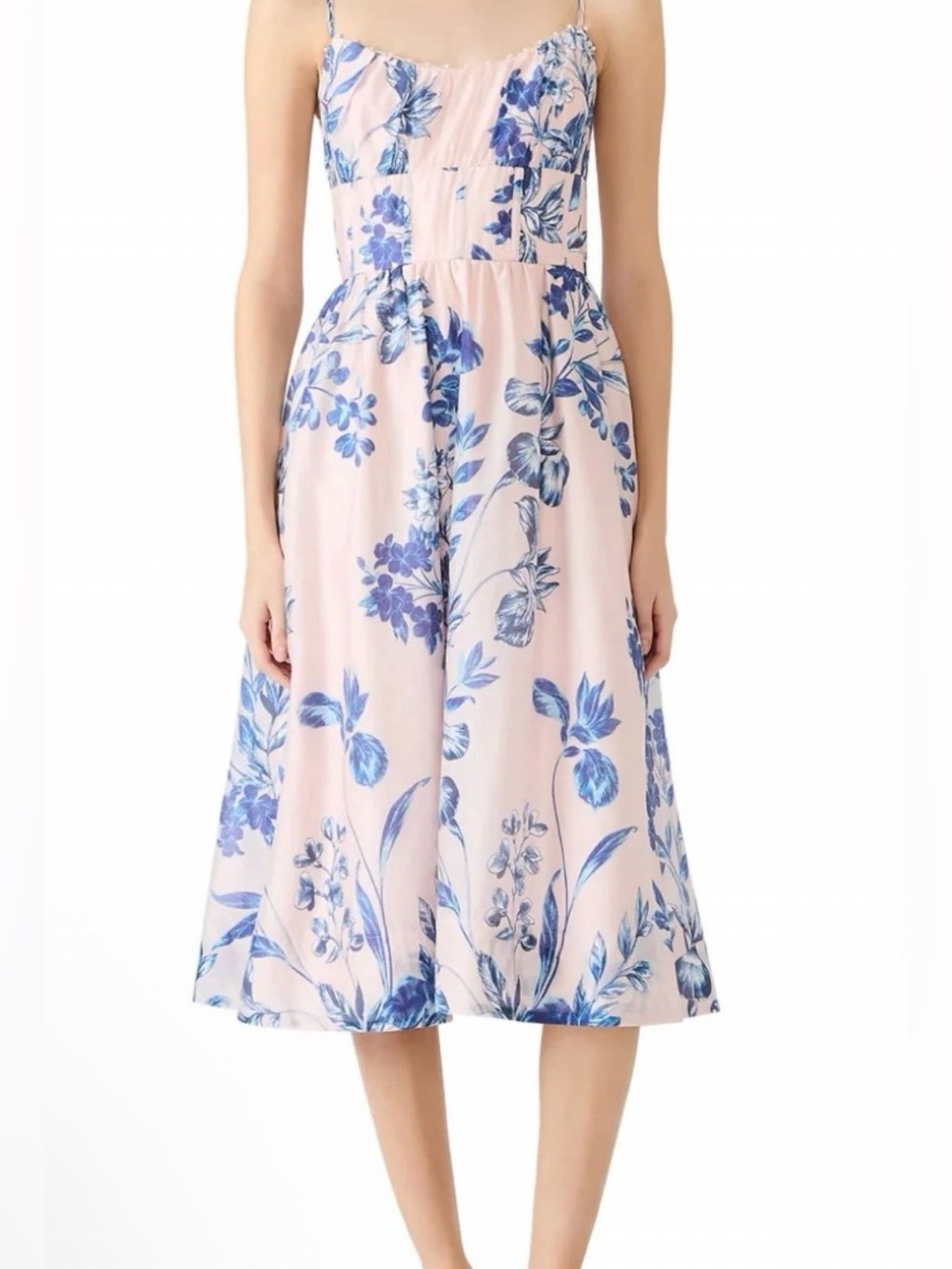 NWT SZ 4 Steve Madden Pink Dress with Blue Floral Print. Day to night stunning